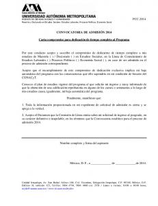 Carta compromiso para - UAM Iztapalapa