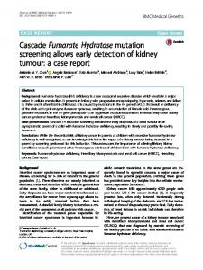 Cascade Fumarate Hydratase mutation screening allows early ...