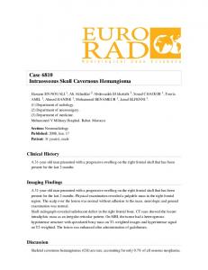 Case 6810 Intraosseous Skull Cavernous Hemangioma