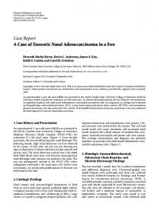 Case Report A Case of Enzootic Nasal Adenocarcinoma in ... - Hindawi