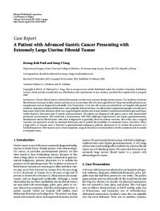 Case Report A Patient with Advanced Gastric Cancer ...