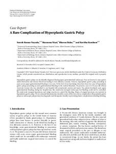 Case Report A Rare Complication of Hyperplastic Gastric ... - CiteSeerX