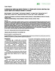 Case Report Lactococcus lactis spp lactis infection in infants with ...