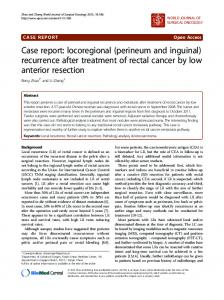 Case report: locoregional (perineum and inguinal) recurrence after ...