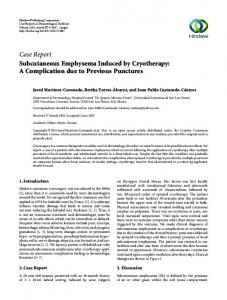 Case Report Subcutaneous Emphysema Induced by Cryotherapy: A ...