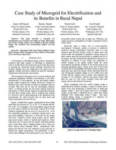 Case study of microgrid for electrification and its benefits in rural Nepal