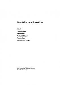 Case, Valency and Transitivity