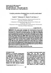 Catalytic production of biodiesel from corn oil by metal ... - Pollution