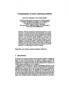 Categorisation of nurse rostering problems