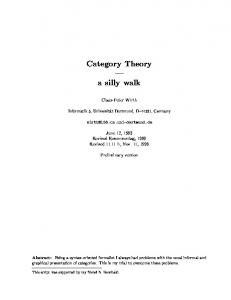 Category Theory | a silly walk - CiteSeerX
