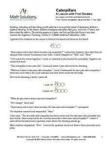 Caterpillars - Math Solutions