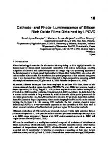 Cathodo- and Photo- Luminescence of Silicon Rich Oxide Films ...