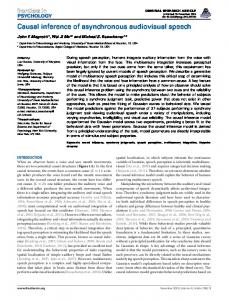 Causal inference of asynchronous audiovisual speech - CiteSeerX