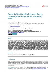 Causality Relationship between Energy Consumption and ... - CiteSeerX