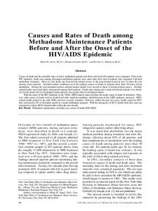 Causes and Rates of Death among Methadone ... - CiteSeerX