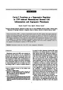 Cavin-2 Functions as a Suppressive Regulator in TNF-induced ...