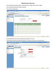 CB80 Filtering for Open Items