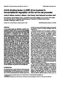 (CBF-A) is involved in transcriptional regulation of the rat Ha-ras ...