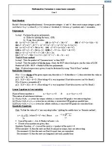 CBSE Class X Mathematics Formulae