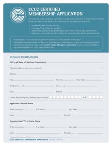 CCCC CERTIFIED MEMBERSHIP APPLICATION