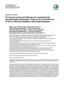 CCL2 Serum Levels and Adiposity Are Associated with the ...