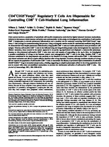 CD4 CD25 Foxp3 Regulatory T Cells Are