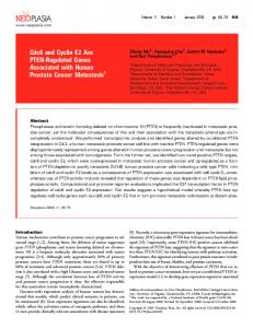 Cdc6 and Cyclin E2 Are PTEN-Regulated Genes ... - CiteSeerX