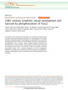 Cdk5 controls lymphatic vessel development and ... - Semantic Scholar