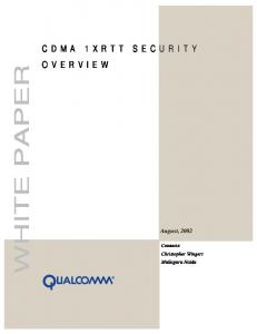 CDMA 1xRTT Security OverView