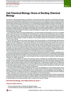 Cell Chemical Biology: Home of Exciting Chemical Biology - Cell Press