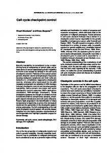 Cell cycle checkpoint control - Nature