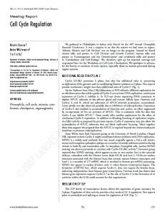 Cell Cycle Regulation