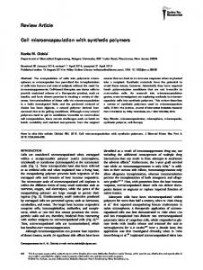 Cell microencapsulation with synthetic polymers - Semantic Scholar