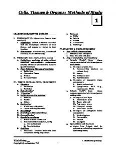 Cells, Tissues & Organs: Methods of Study