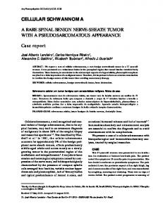 CELLULAR SCHWANNOMA A RARE SPINAL