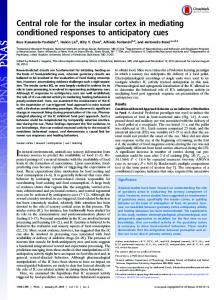 Central role for the insular cortex in mediating ... - Semantic Scholar