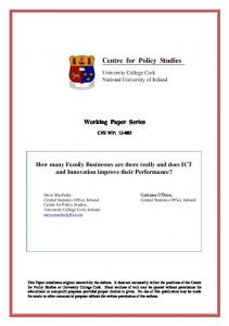 Centre for Policy Studies - UCC