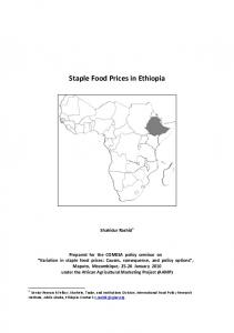 Cereal Markets in Ethiopia - CiteSeerX