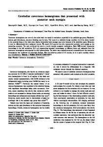 Cerebellar cavernous hemangioma that presented ... - Semantic Scholar