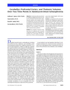 Cerebellar, Prefrontal Cortex, and Thalamic Volumes Over Two Time ...