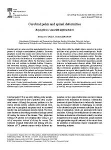 Cerebral palsy and spinal deformities