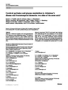 Cerebral perfusion and glucose metabolism in