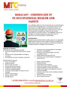 Certificate IV in OHS.pdf - MTC Training