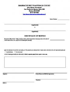 Certificate of Service - Sample