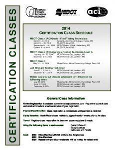 CERTIFICATION CLASSES