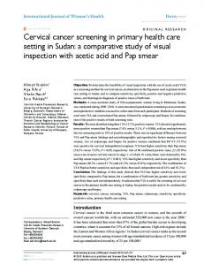 Cervical cancer screening in primary health care setting in ... - CiteSeerX