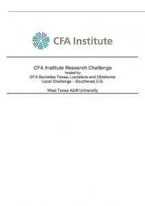 CFA Institute Research Challenge