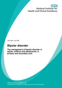 CG38 Bipolar disorder: NICE guideline