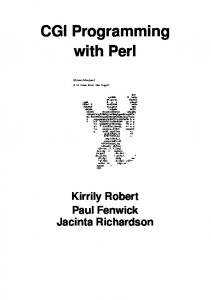 CGI Programming with Perl