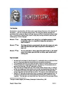 Ch 5: Newton's Laws